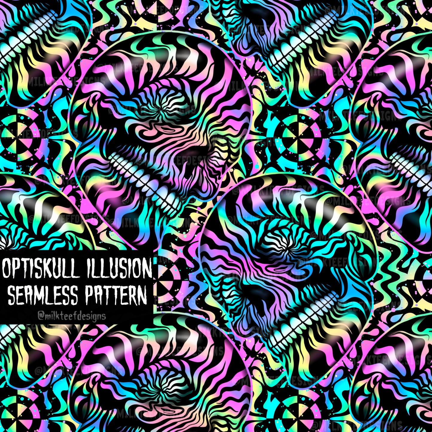 Optiskull Illusion / Seamless Pattern