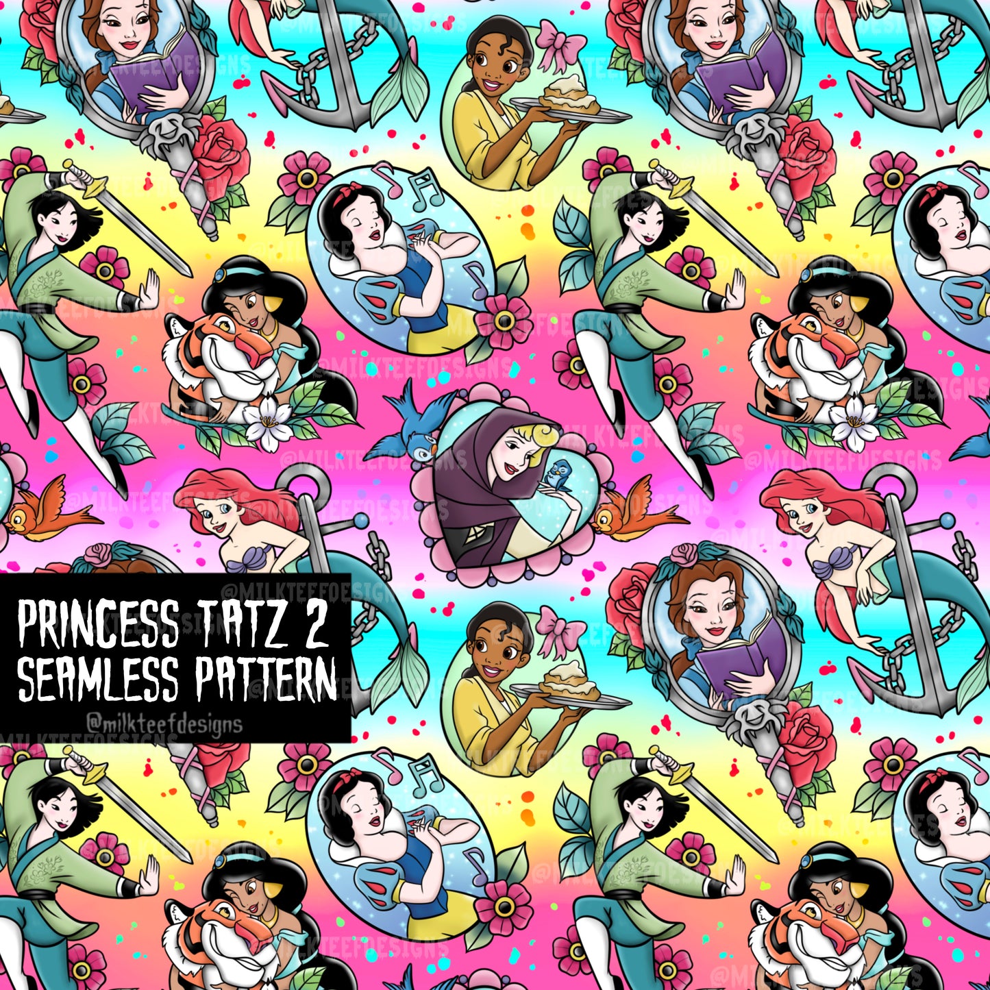 Princess Tatz 2 / Seamless Pattern