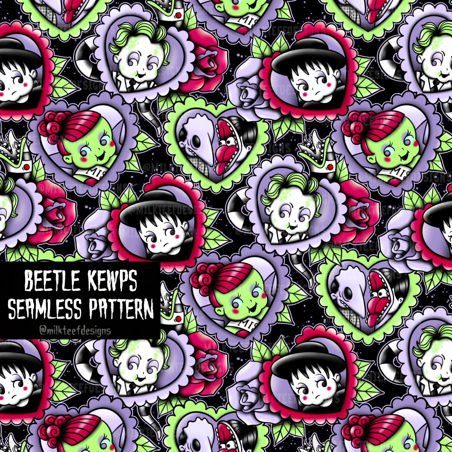 Beetle Kewps / Seamless Pattern