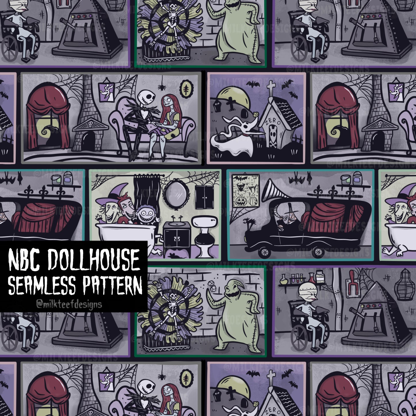 NBC Dollhouse / Seamless Pattern