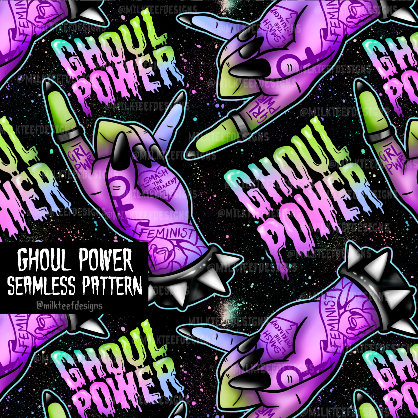 Ghoul Power / Seamless Pattern