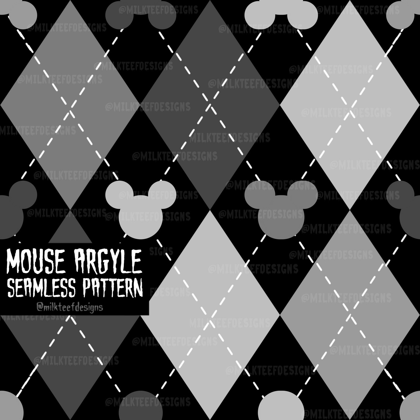 Mouse Argyle Co-Ord / Seamless Pattern