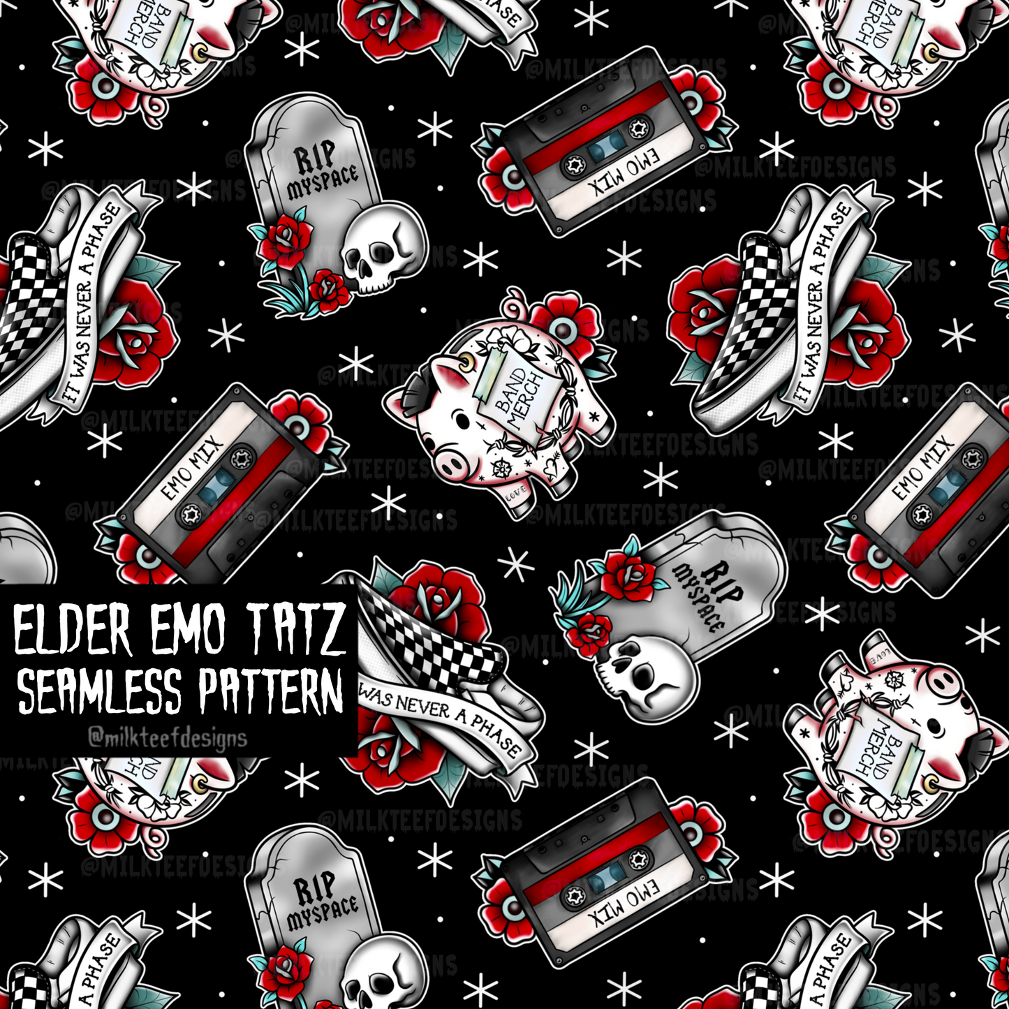 Elder Emo Tatz / Seamless Pattern