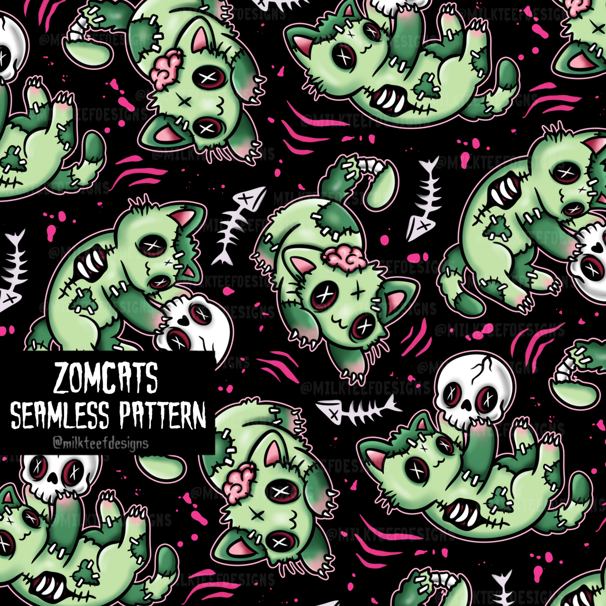 Zomcats / Seamless Pattern