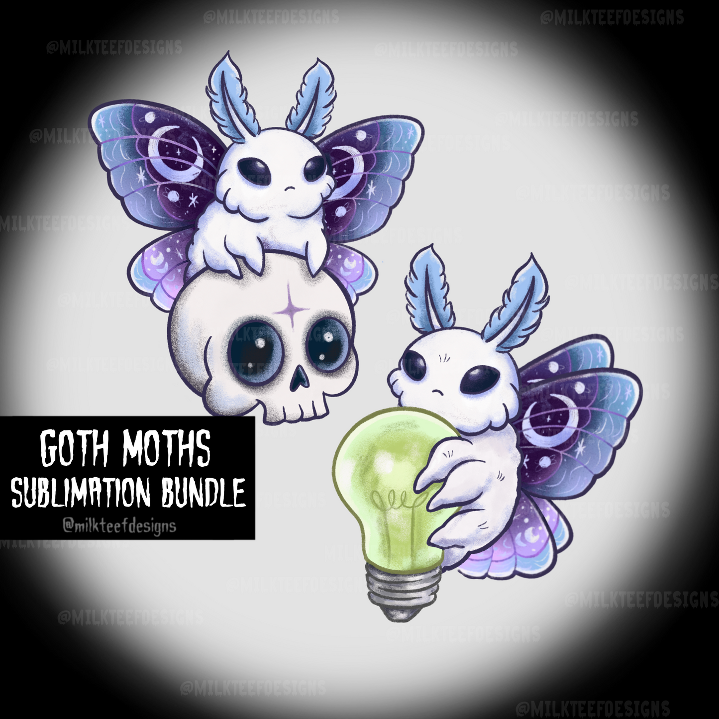 Goth Moths / Sublimation File (PNG)