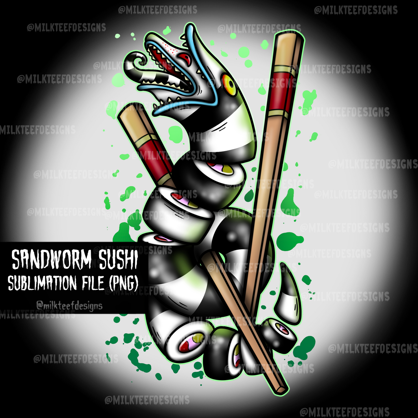 Sandworm Sushi / Sublimation Design