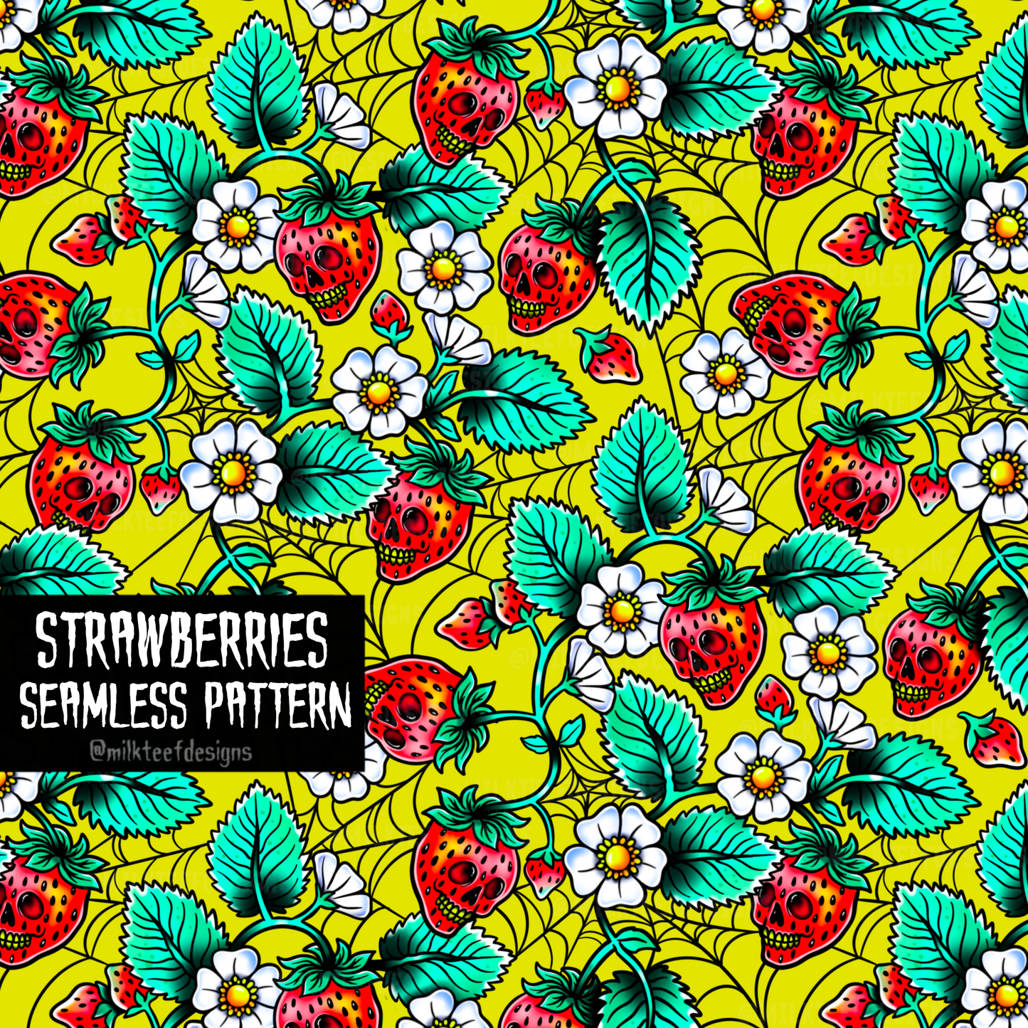 Strawberries / Seamless Pattern