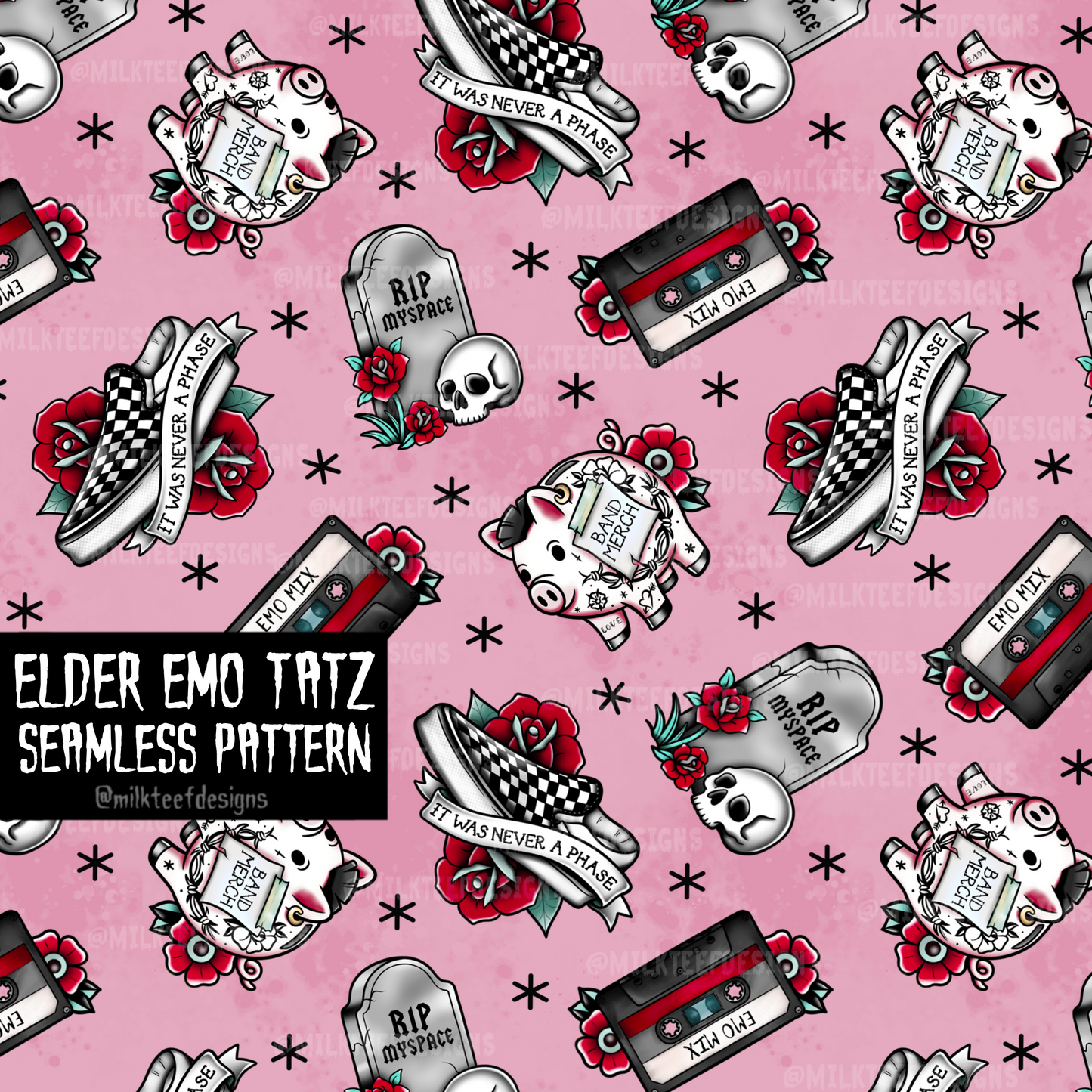 Elder Emo Tatz / Seamless Pattern