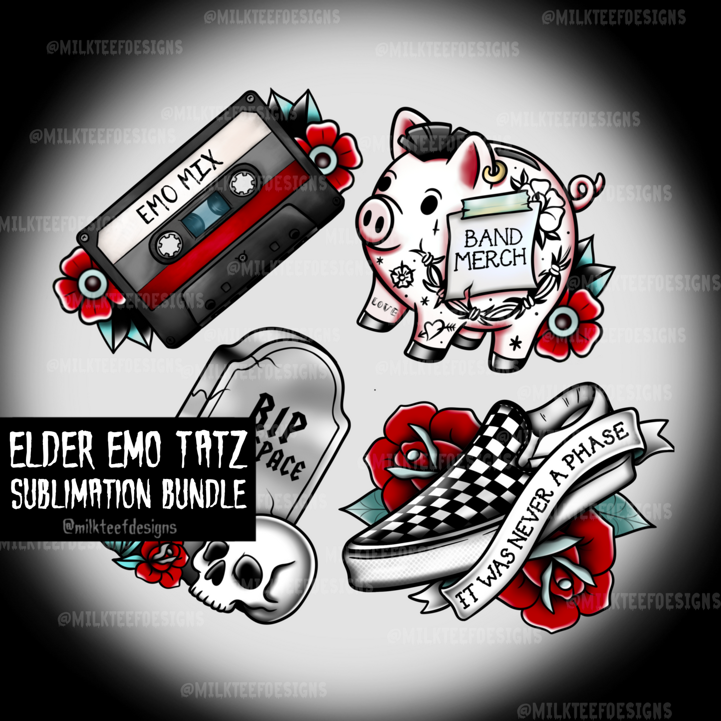 Elder Emo Tats / Sublimation Bundle or T-shirt design