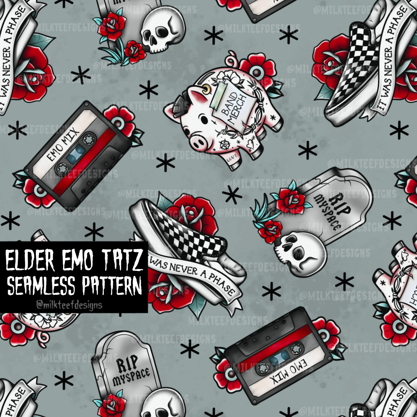 Elder Emo Tatz / Seamless Pattern