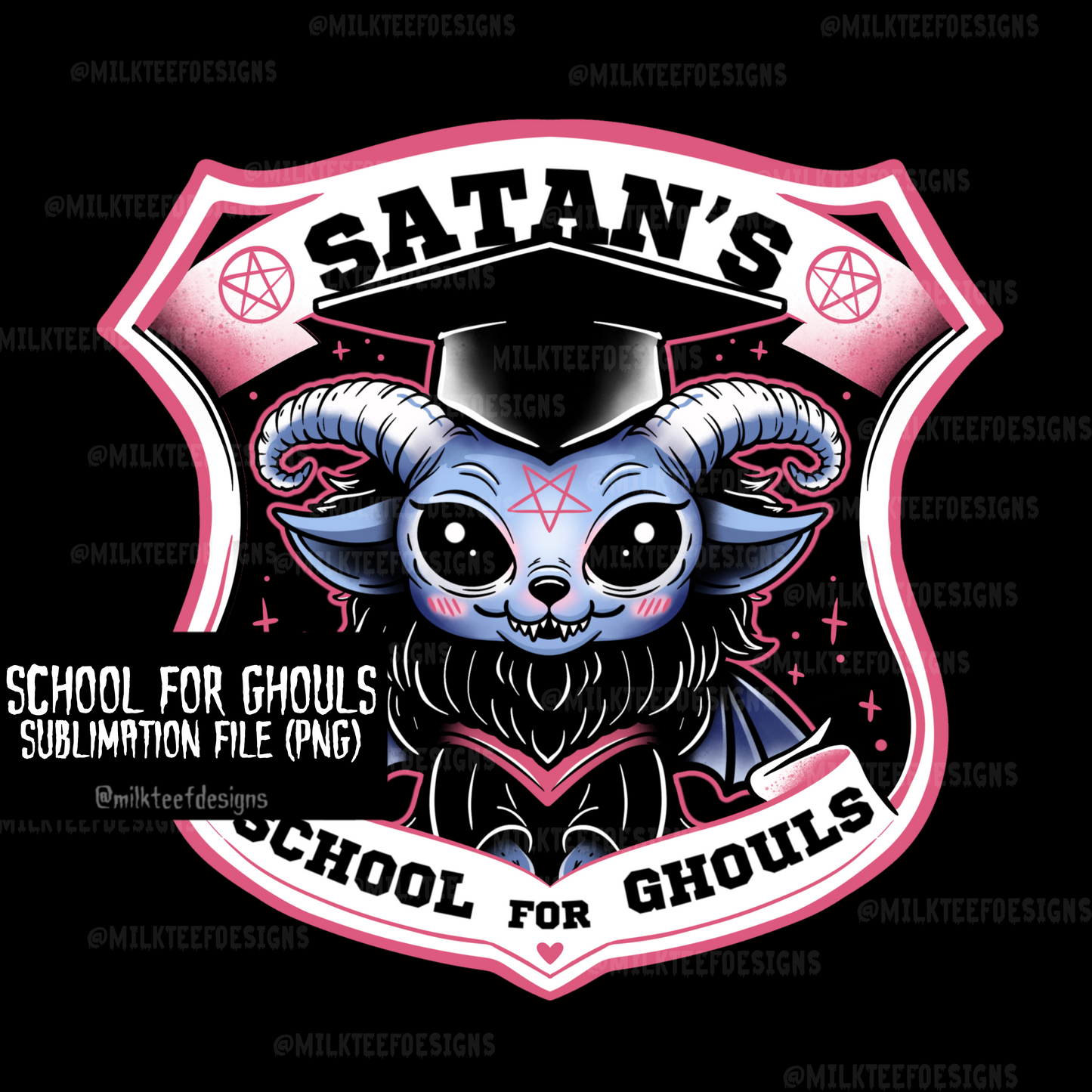 School For Ghouls / Seamless Pattern / Sublimation Design