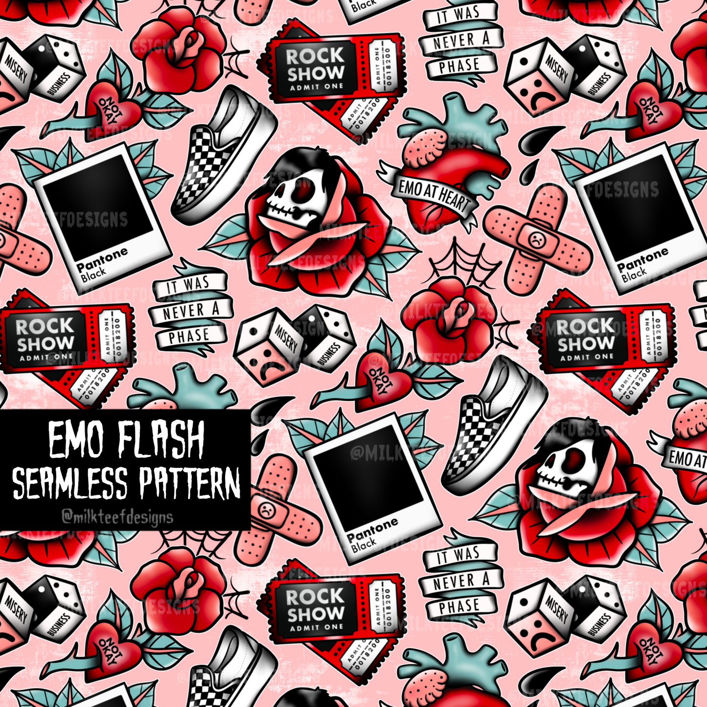 Emo Flash / Seamless Pattern