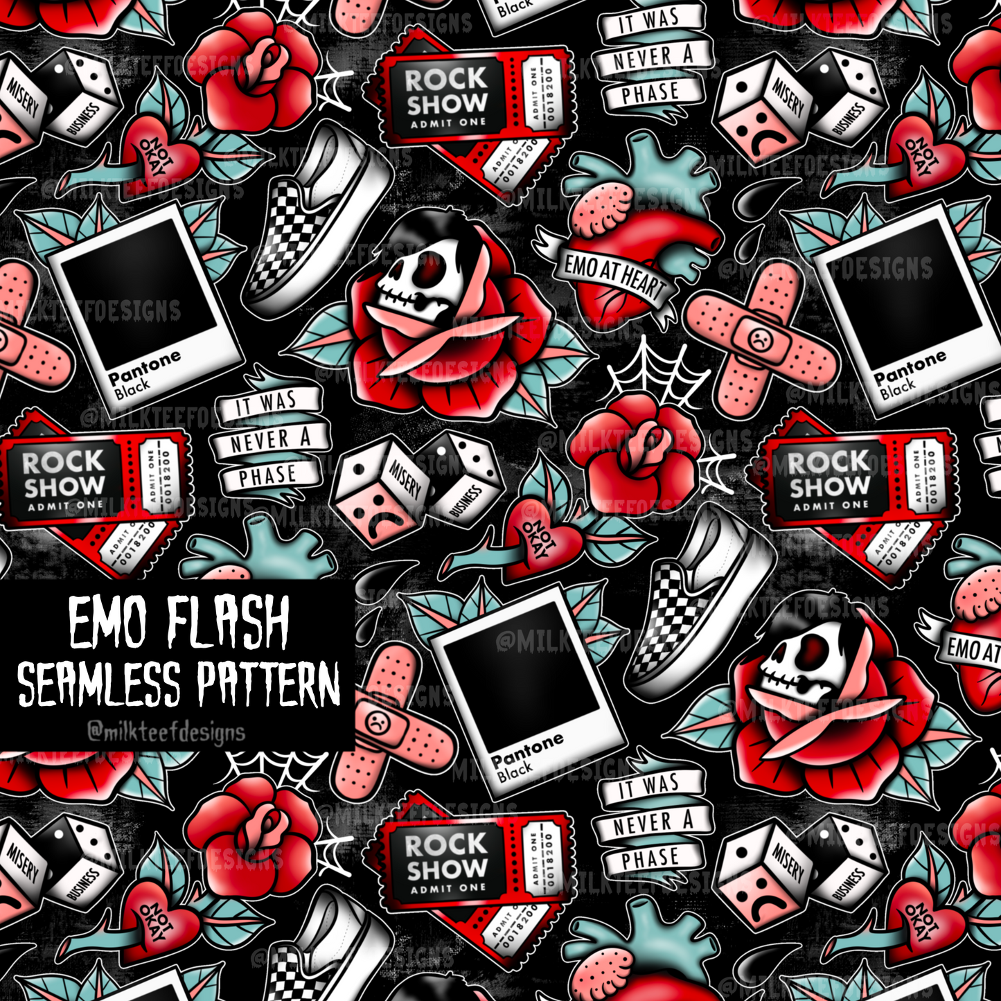 Emo Flash / Seamless Pattern