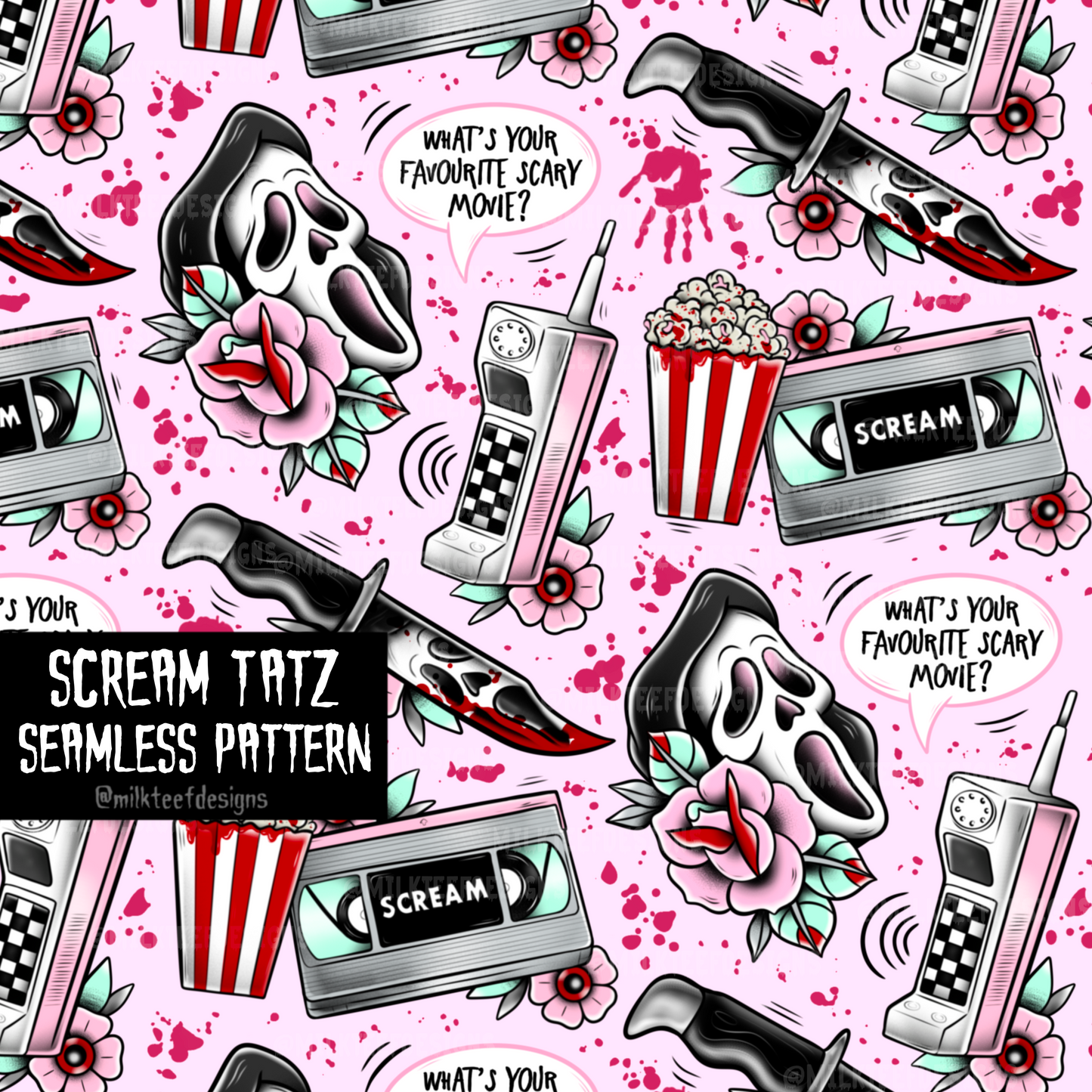 Scream Tatz / Seamless Pattern