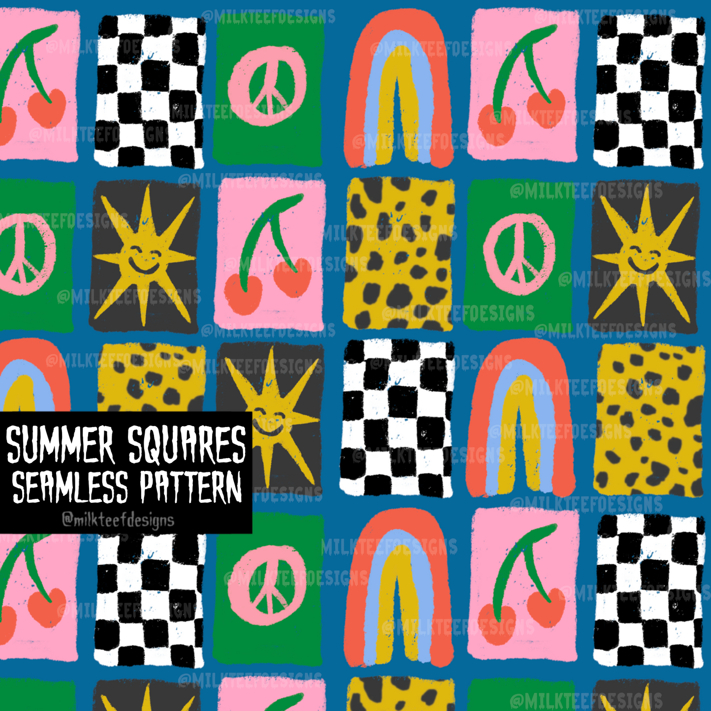 Summer Squares / Seamless Pattern
