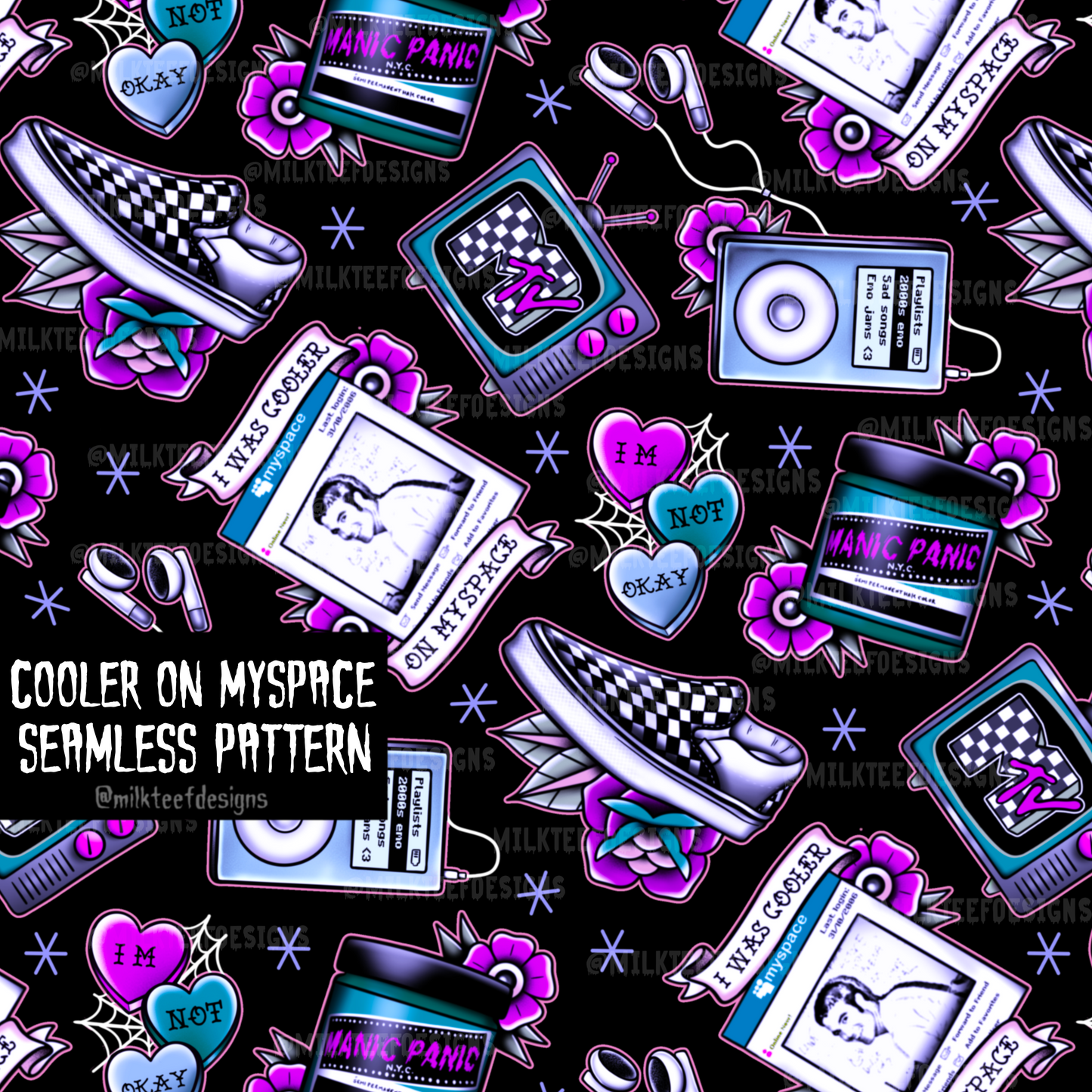 Cooler on Myspace / Seamless Pattern