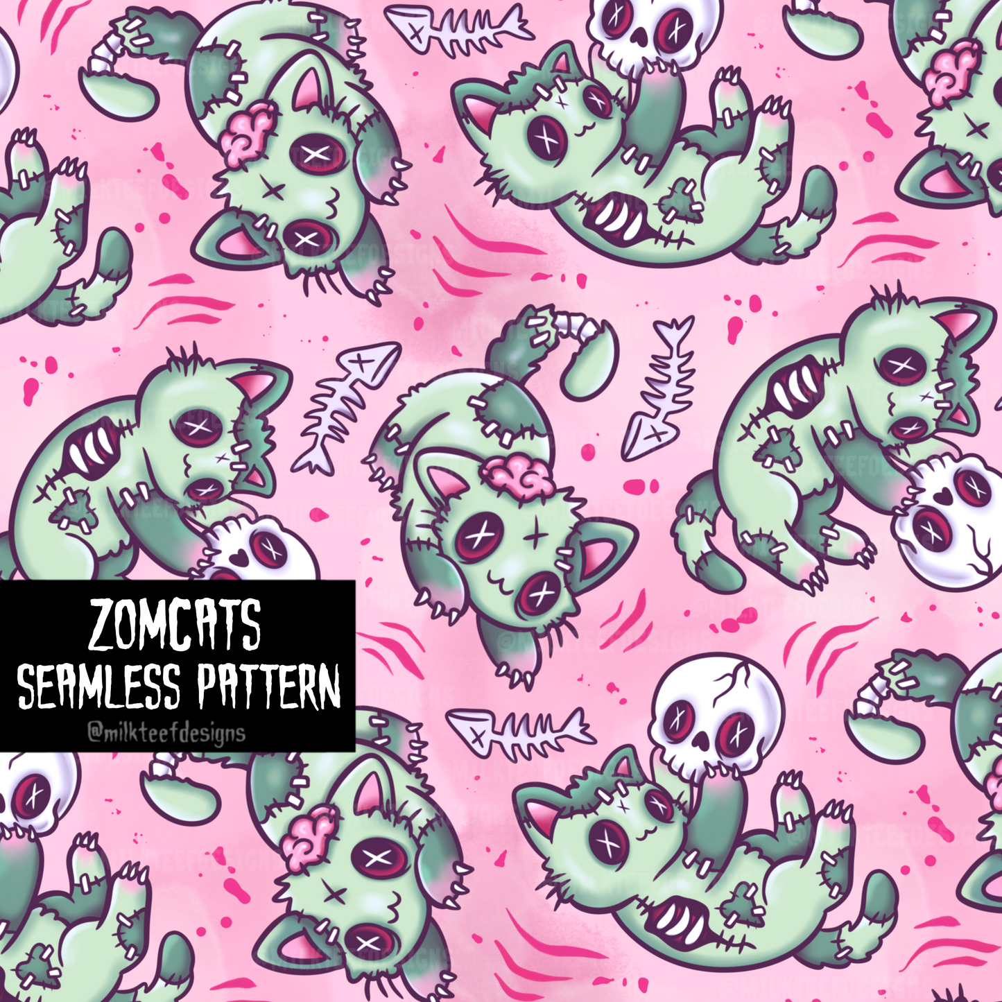 Zomcats / Seamless Pattern