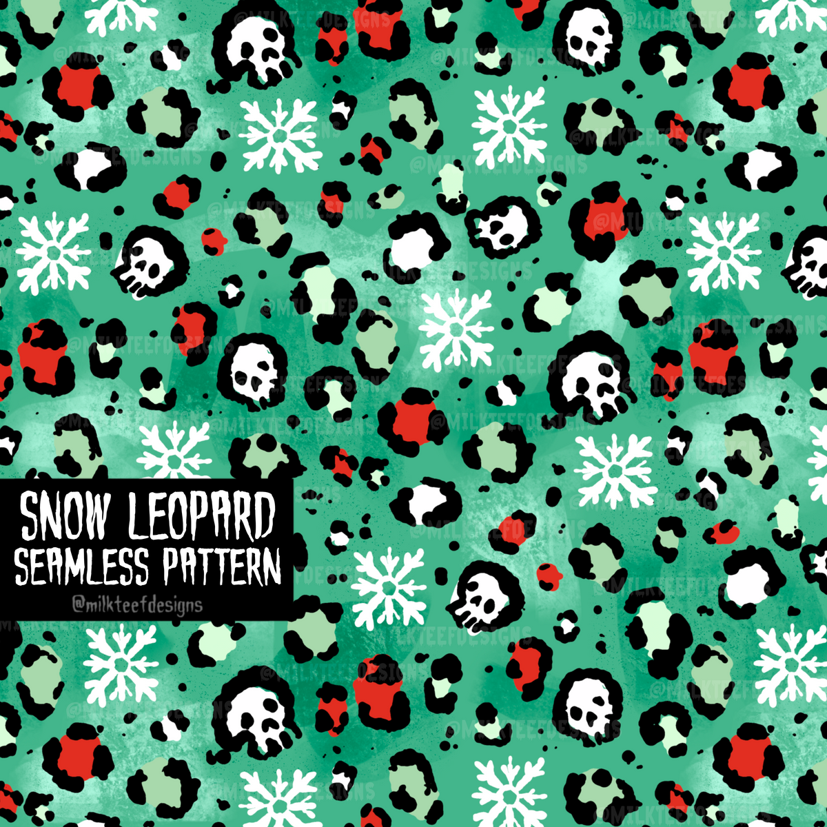 Snow Leopard / Seamless Pattern