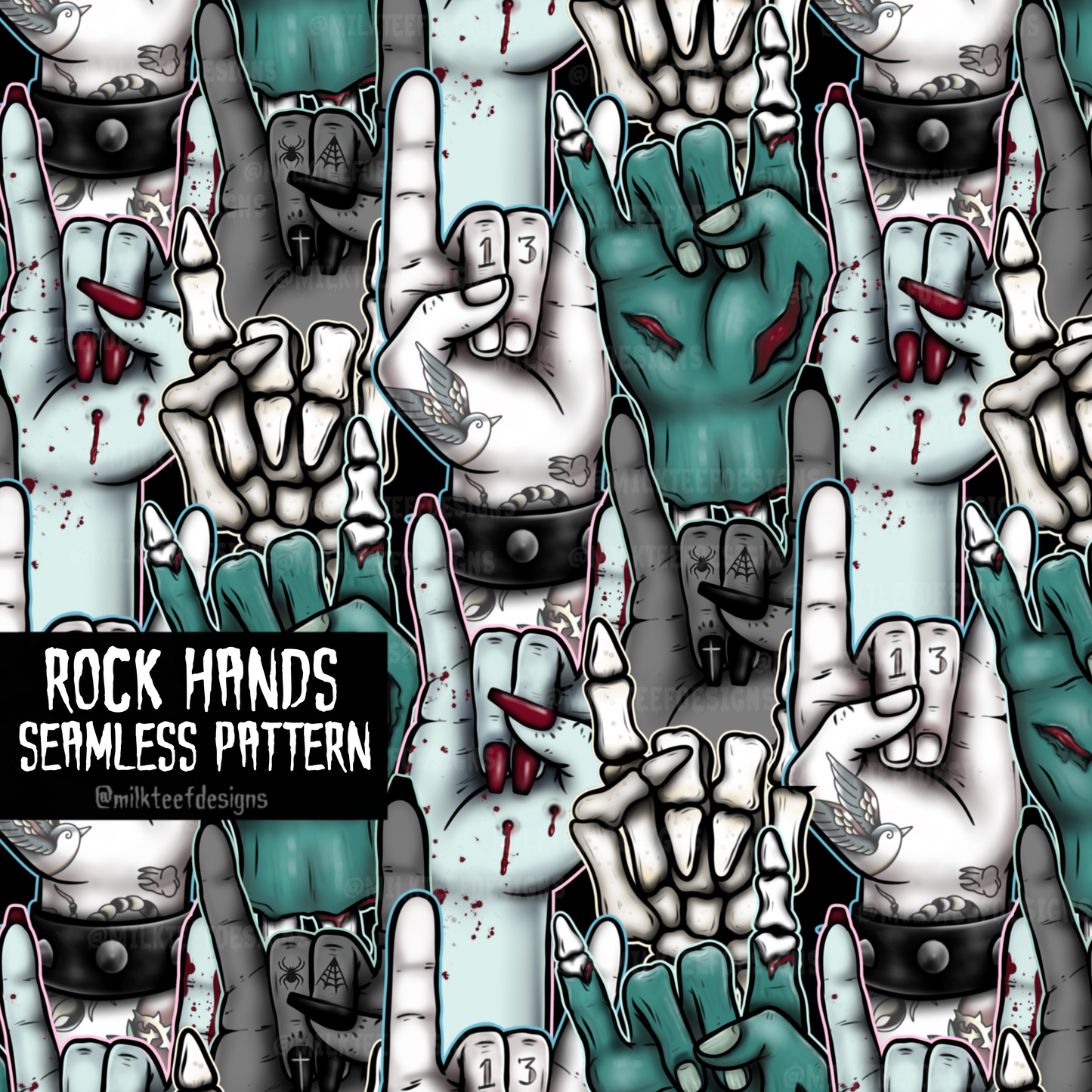 Rock Hands / Seamless Pattern