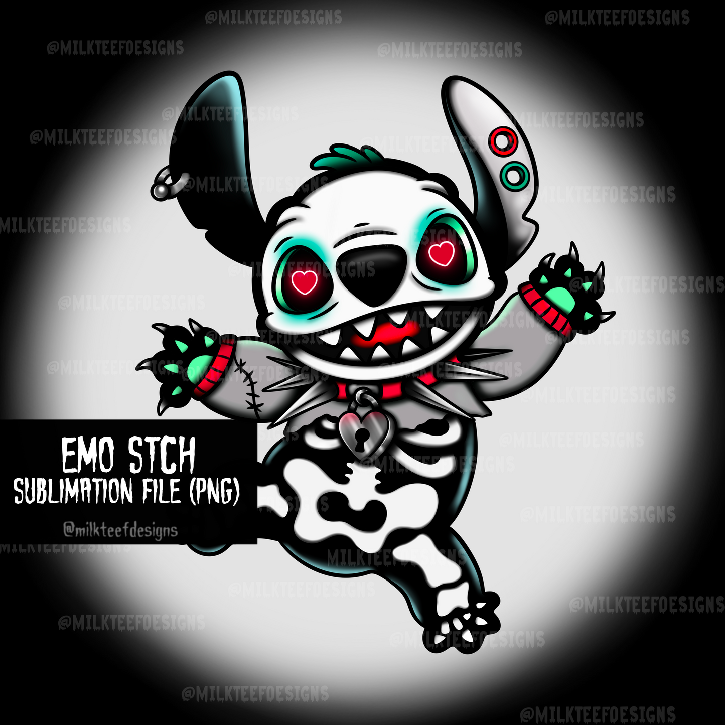 Emo Stch / Seamless Pattern or Sublimation Design (PNG)