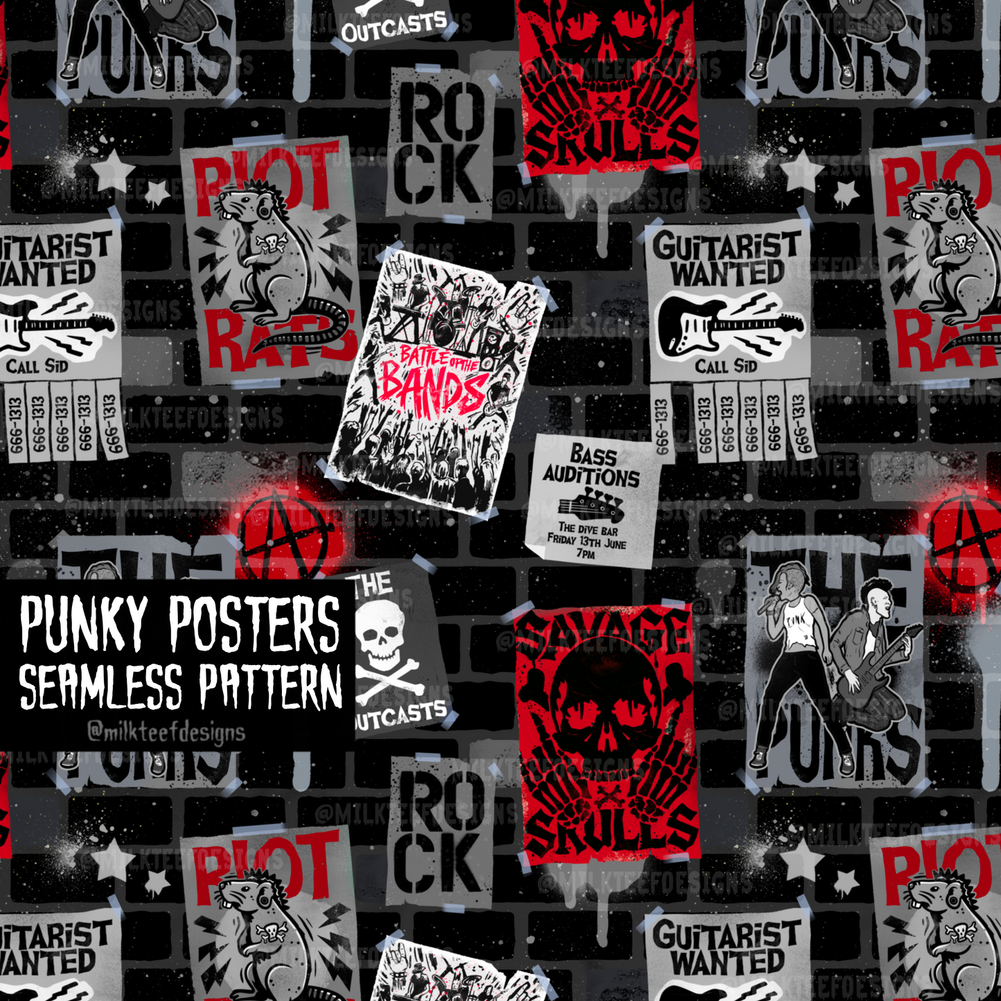 Punk Posters / Seamless Pattern