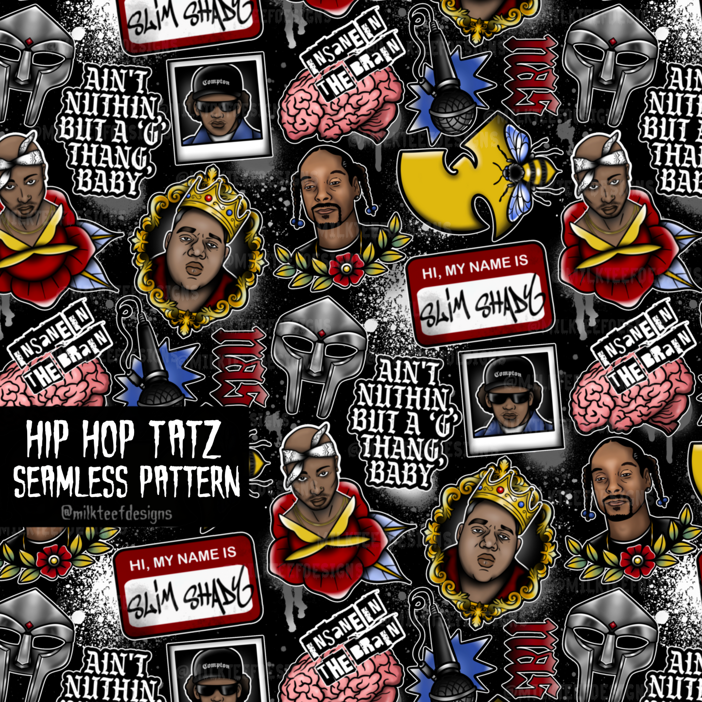 Hip Hop Tatz / Seamless Pattern