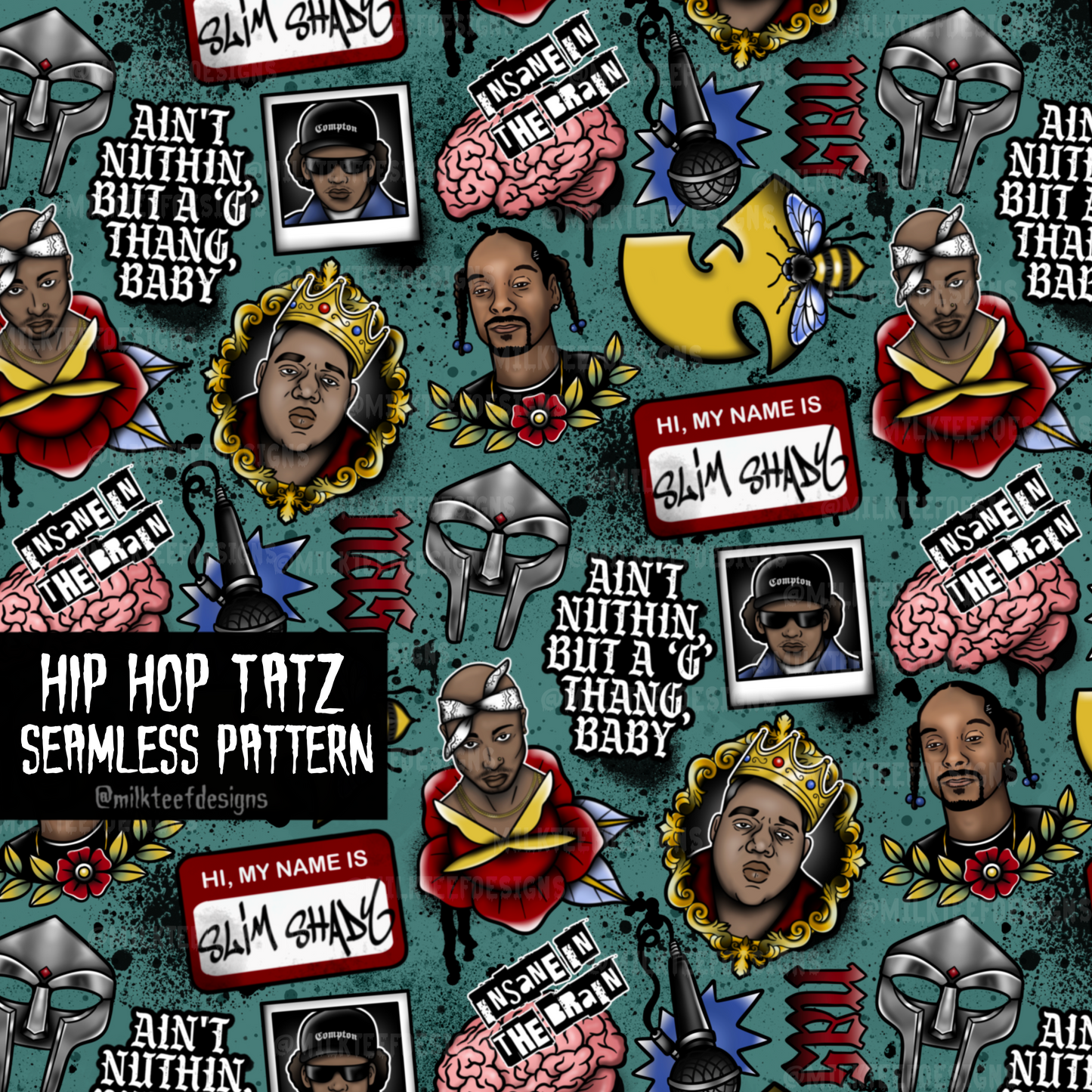 Hip Hop Tatz / Seamless Pattern