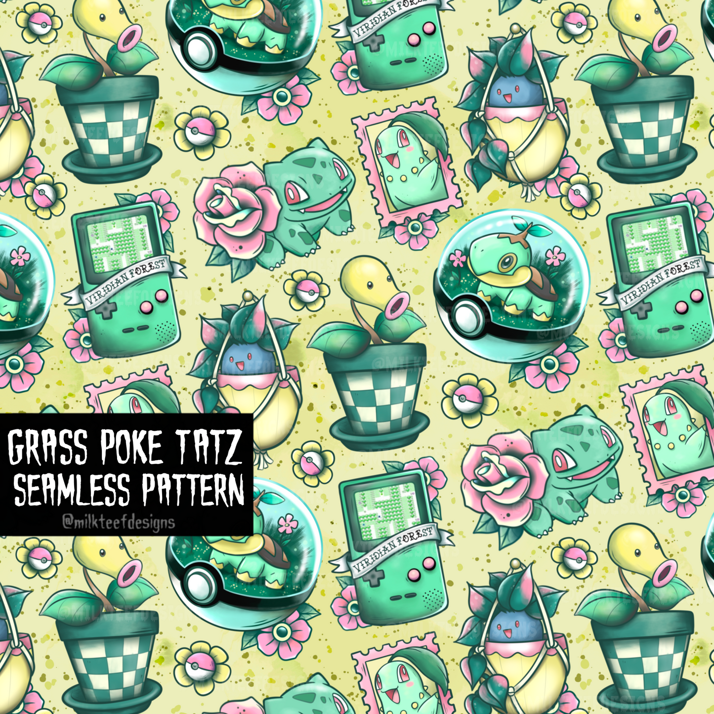 Grass Poke Tatz / Seamless Pattern