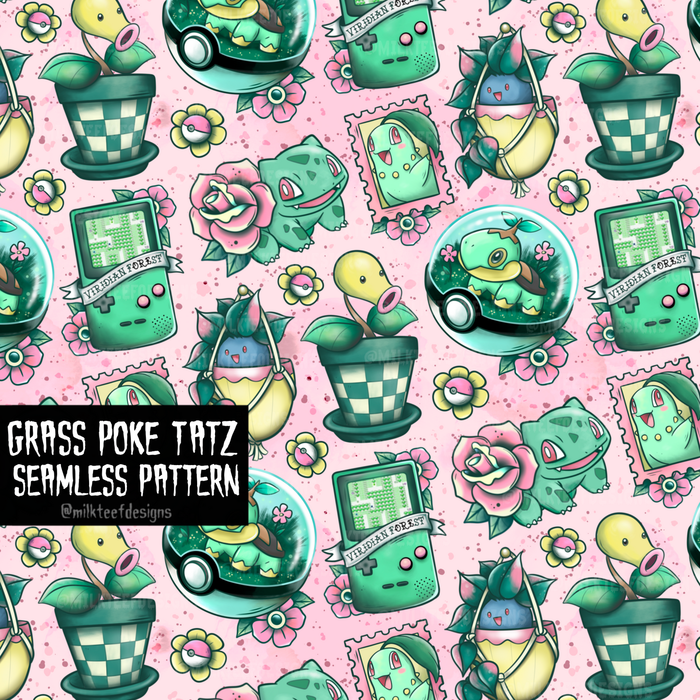 Grass Poke Tatz / Seamless Pattern