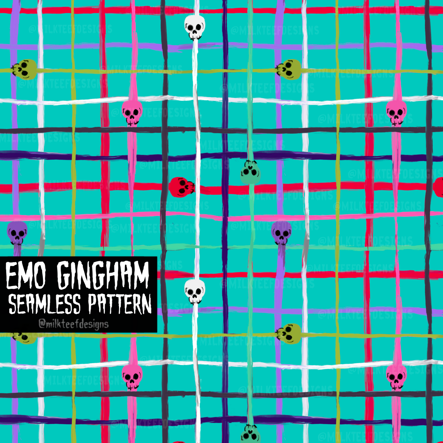 Emo Gingham / Seamless Pattern