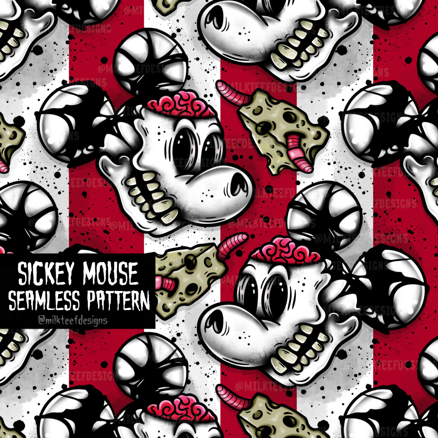 Sickey Mouse/ Seamless Pattern