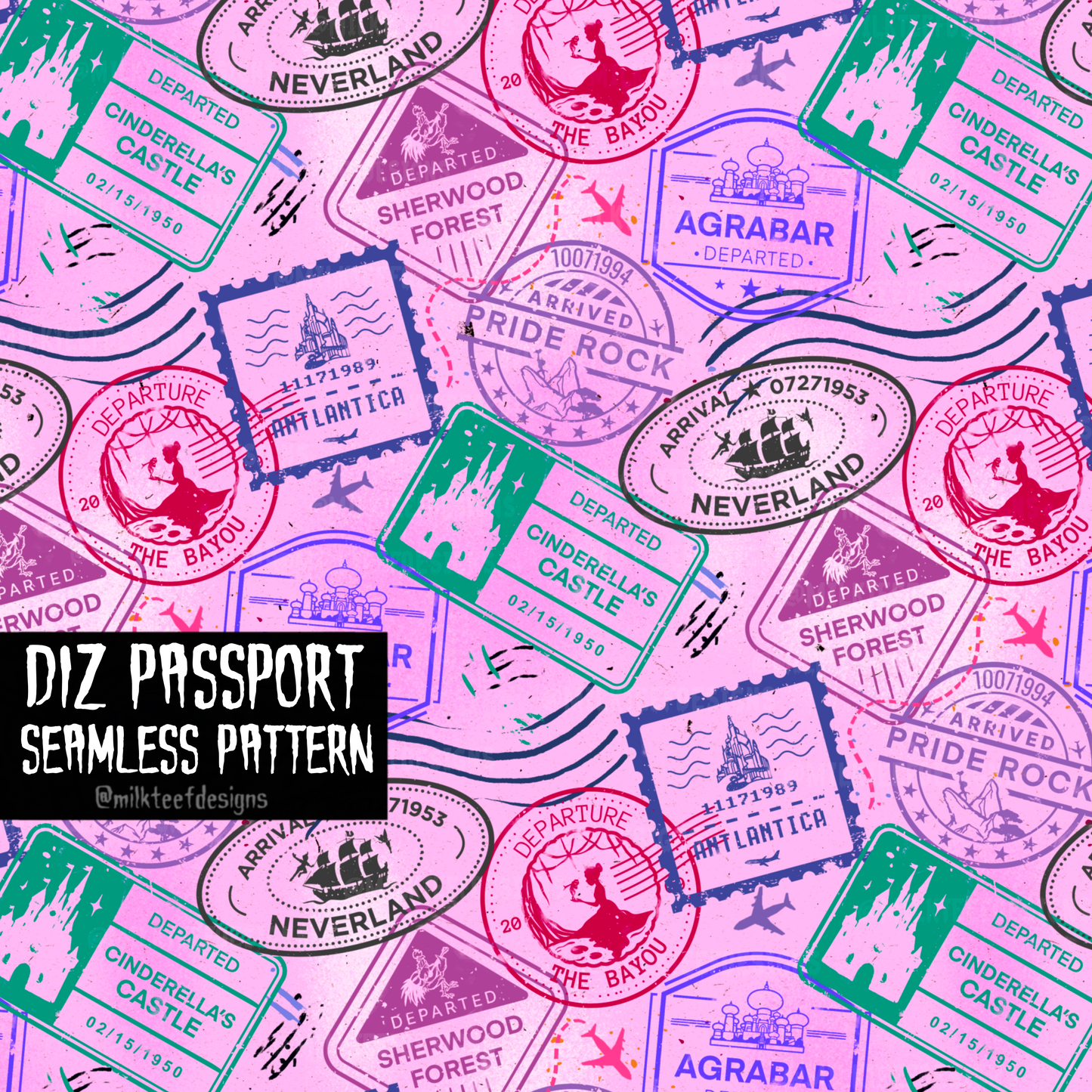 Diz Passport / Seamless Pattern