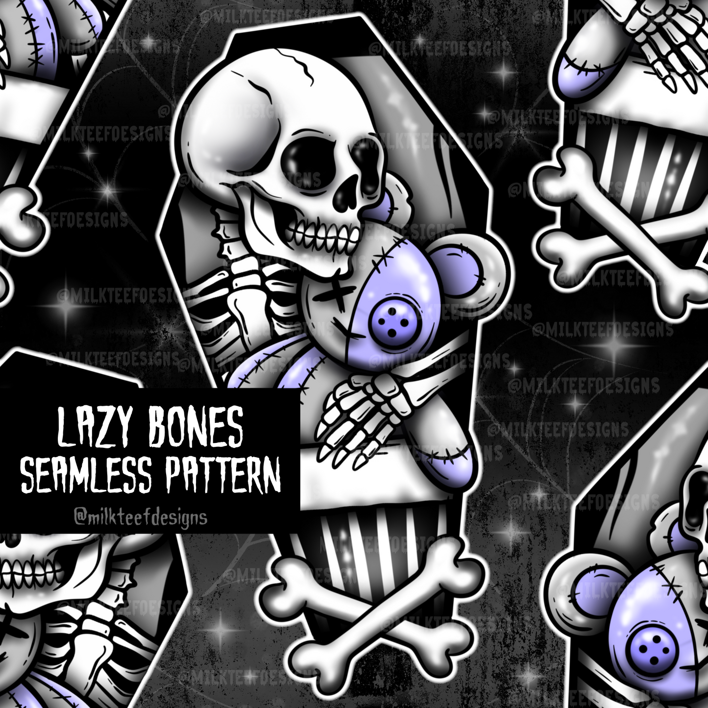 Lazy Bones / Seamless Pattern