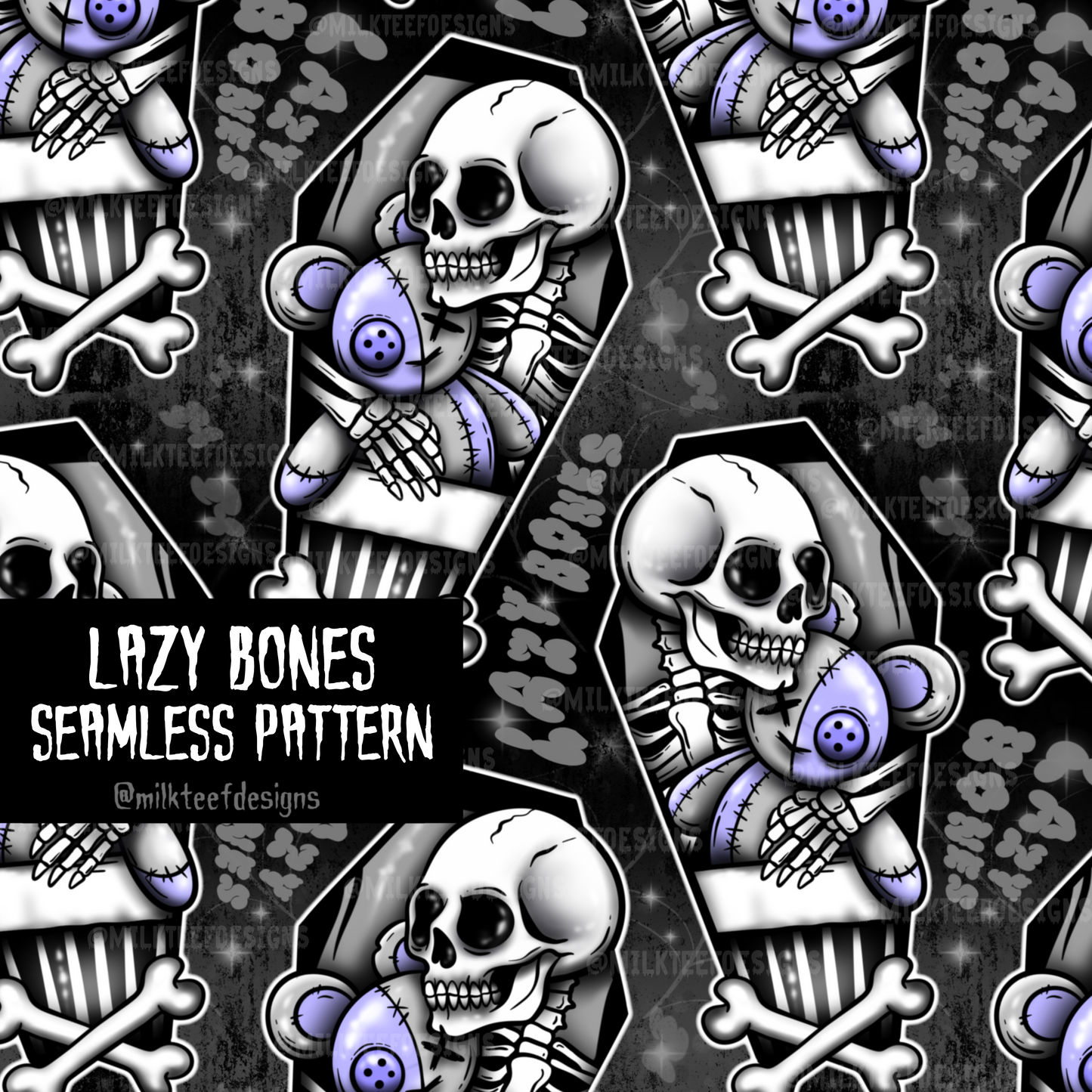 Lazy Bones / Seamless Pattern