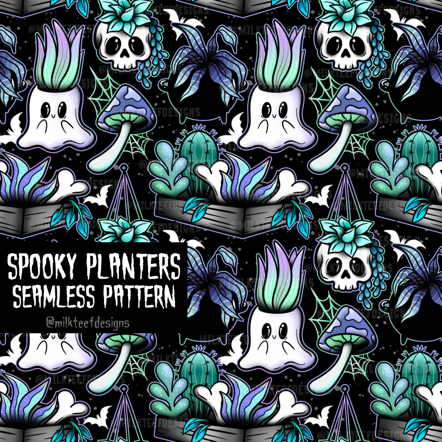 Spooky Planters / Seamless Pattern