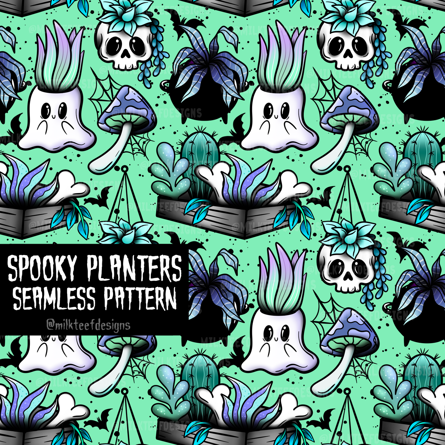 Spooky Planters / Seamless Pattern