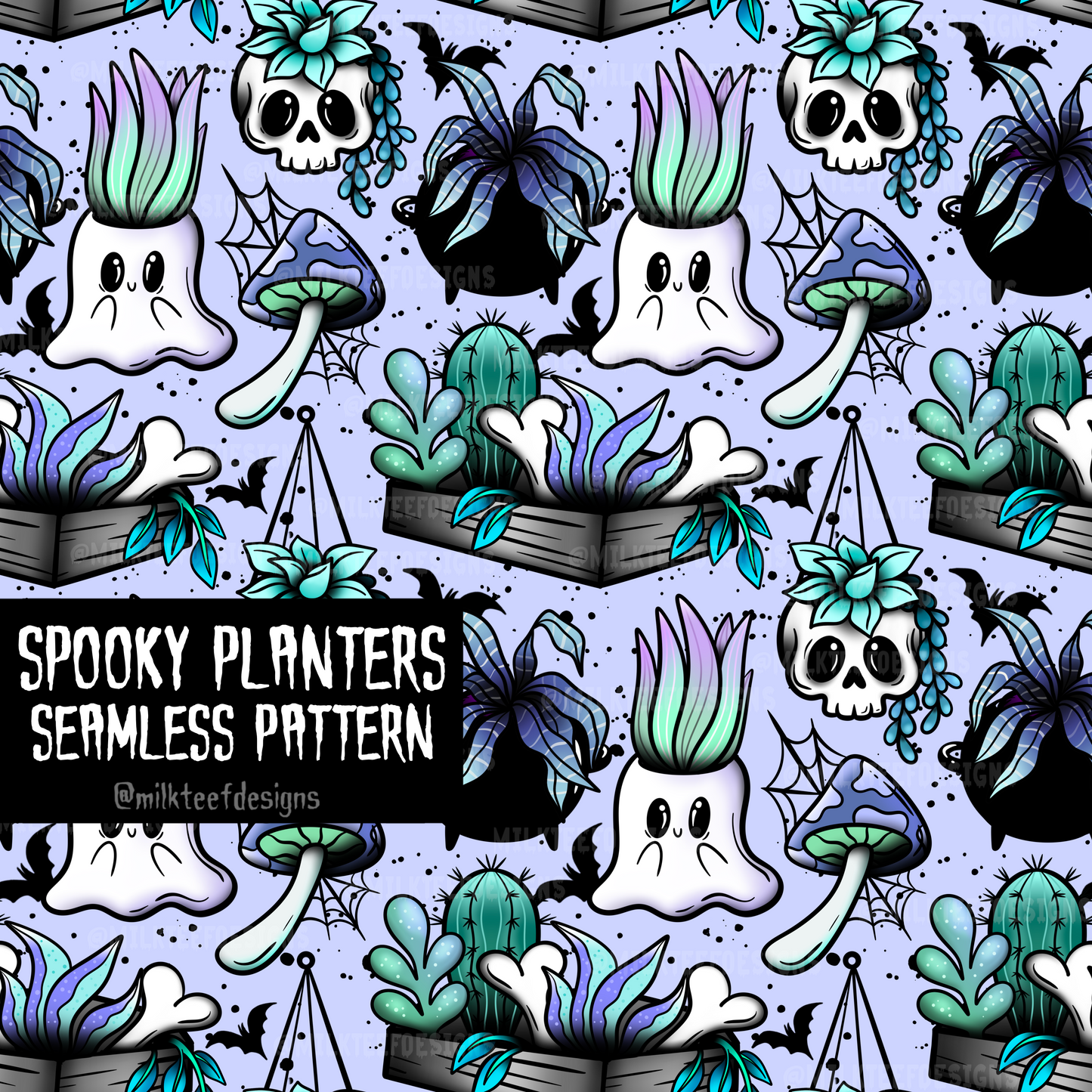 Spooky Planters / Seamless Pattern