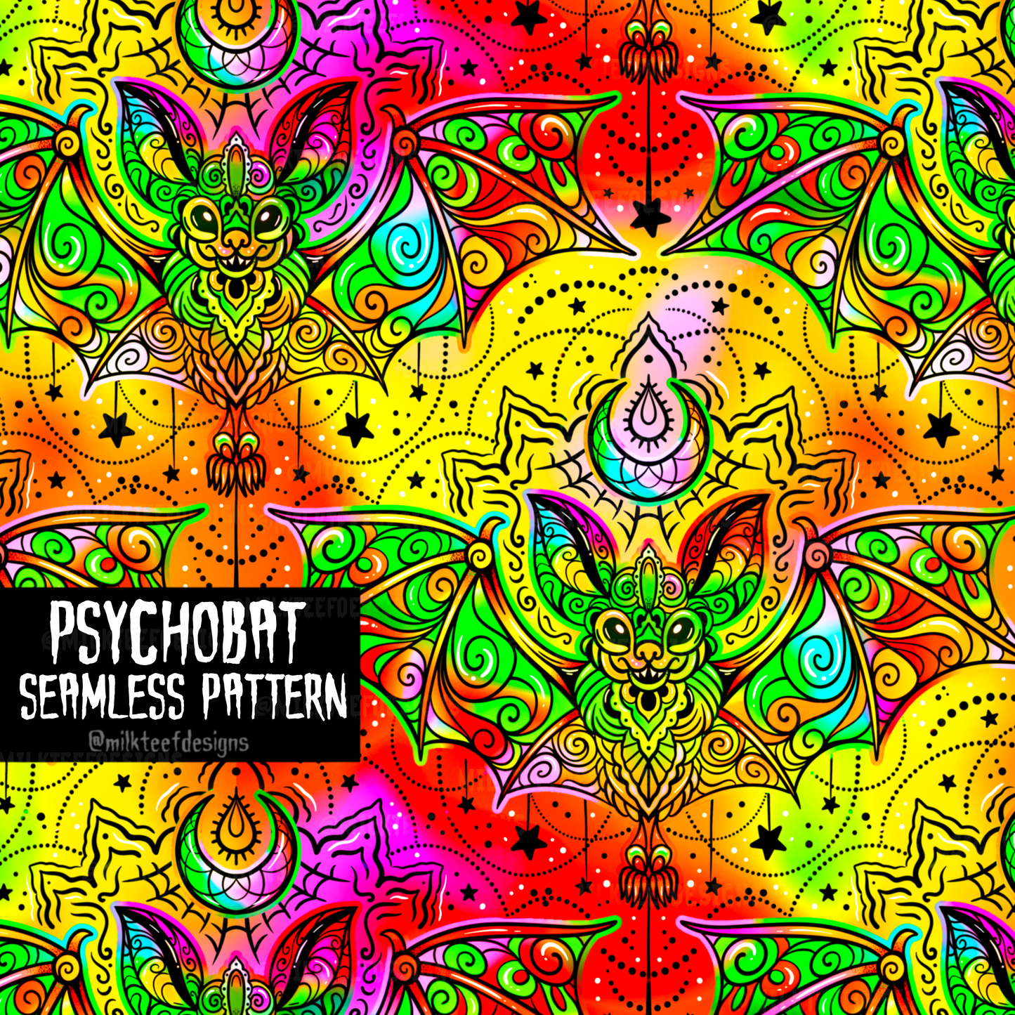 Psychobat - Swim Safe / Seamless Pattern