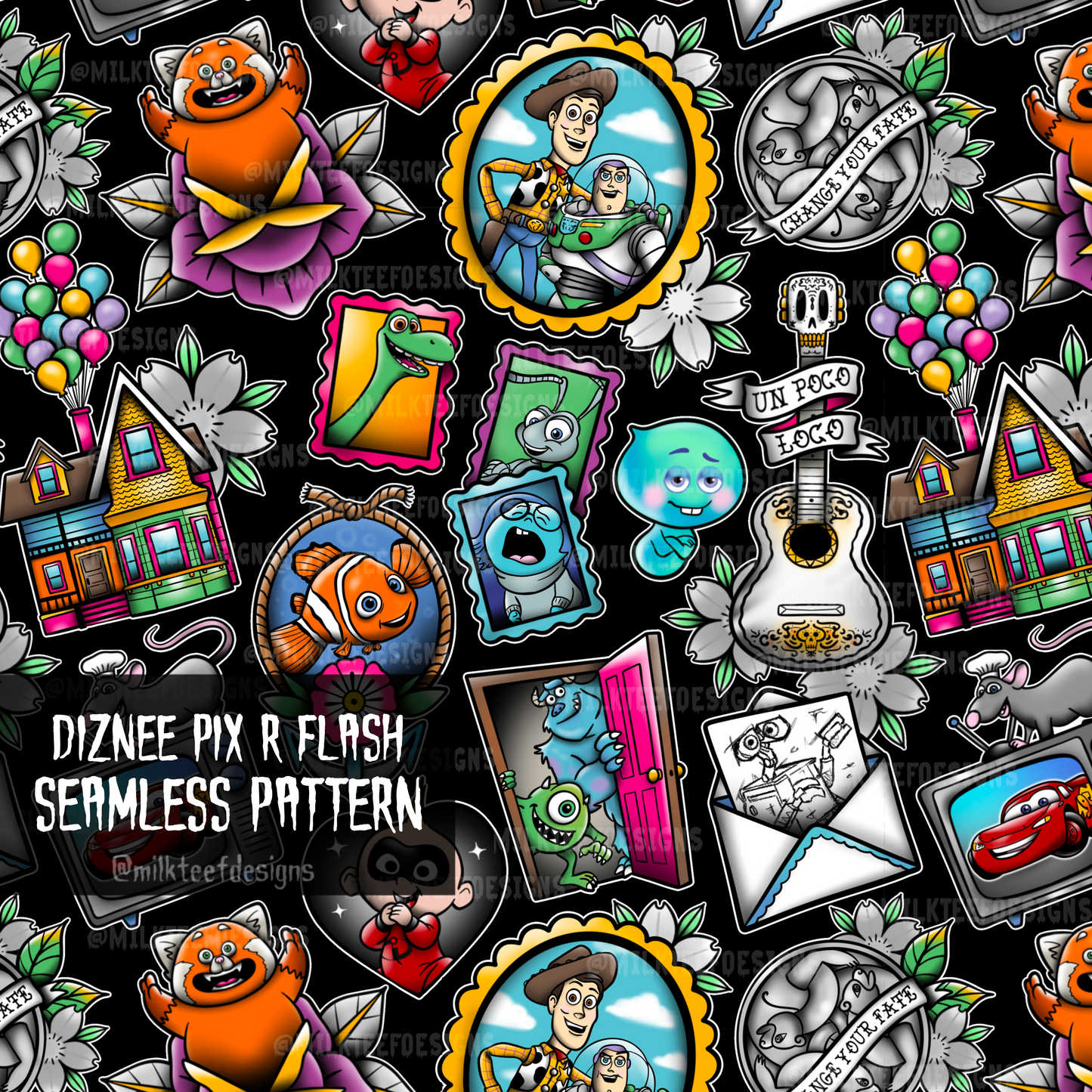 Diznee Pix R Tattoo Flash / Seamless Patterns
