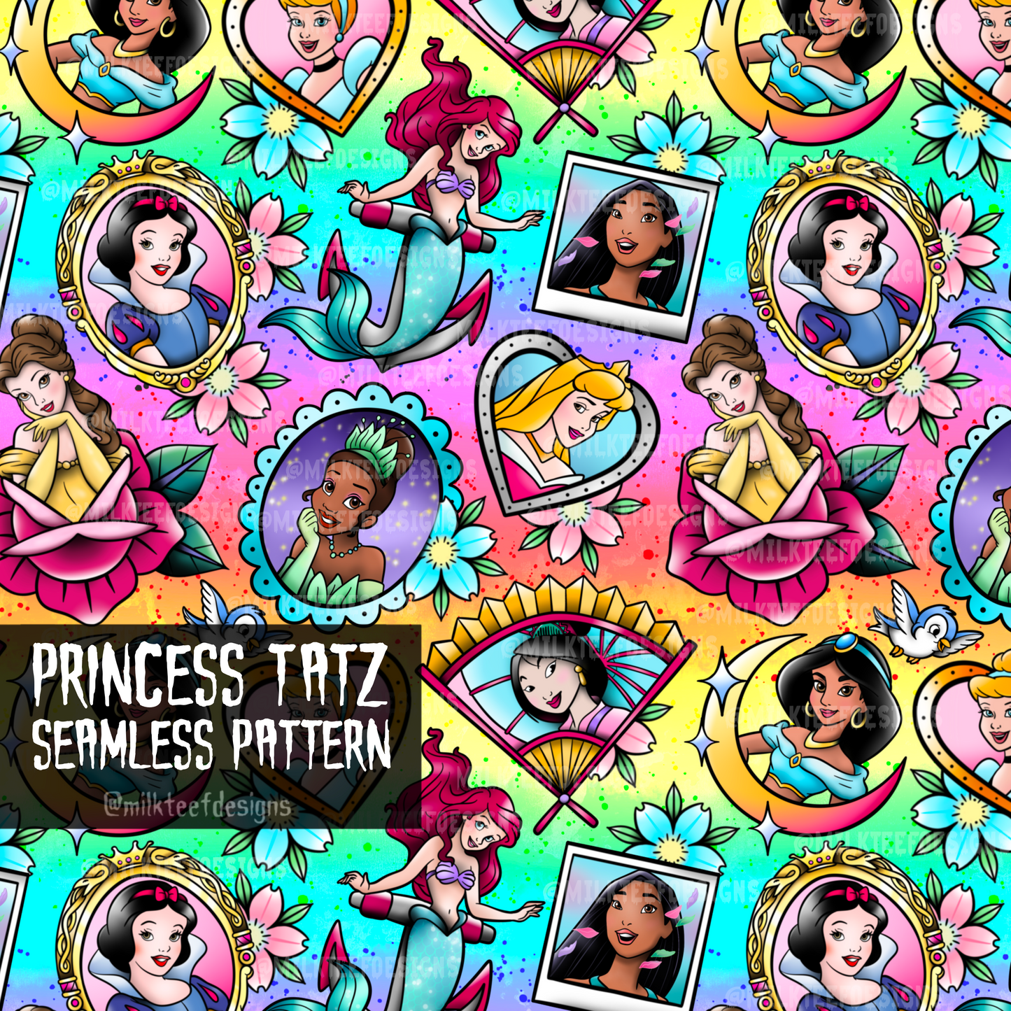 Princess Tatz / Seamless Pattern