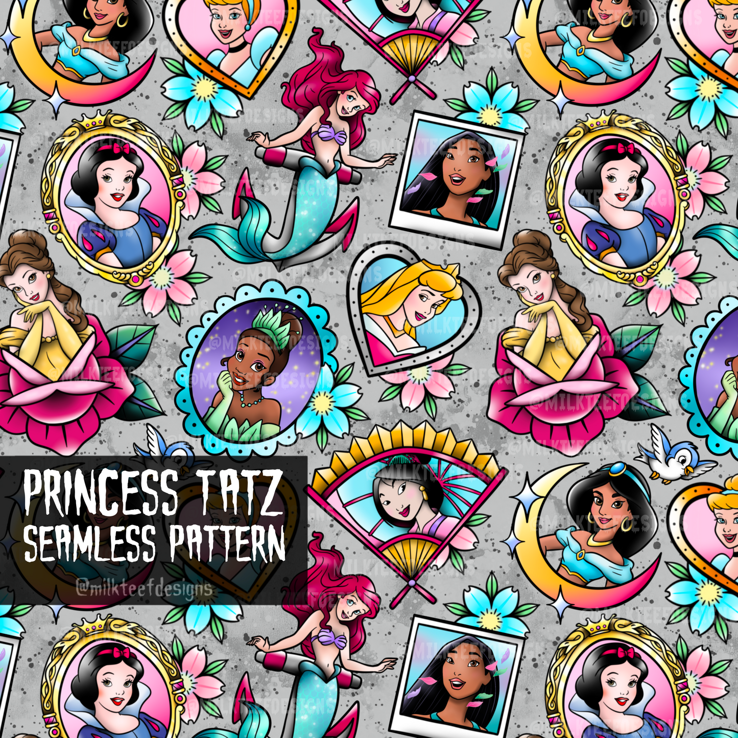 Princess Tatz / Seamless Pattern