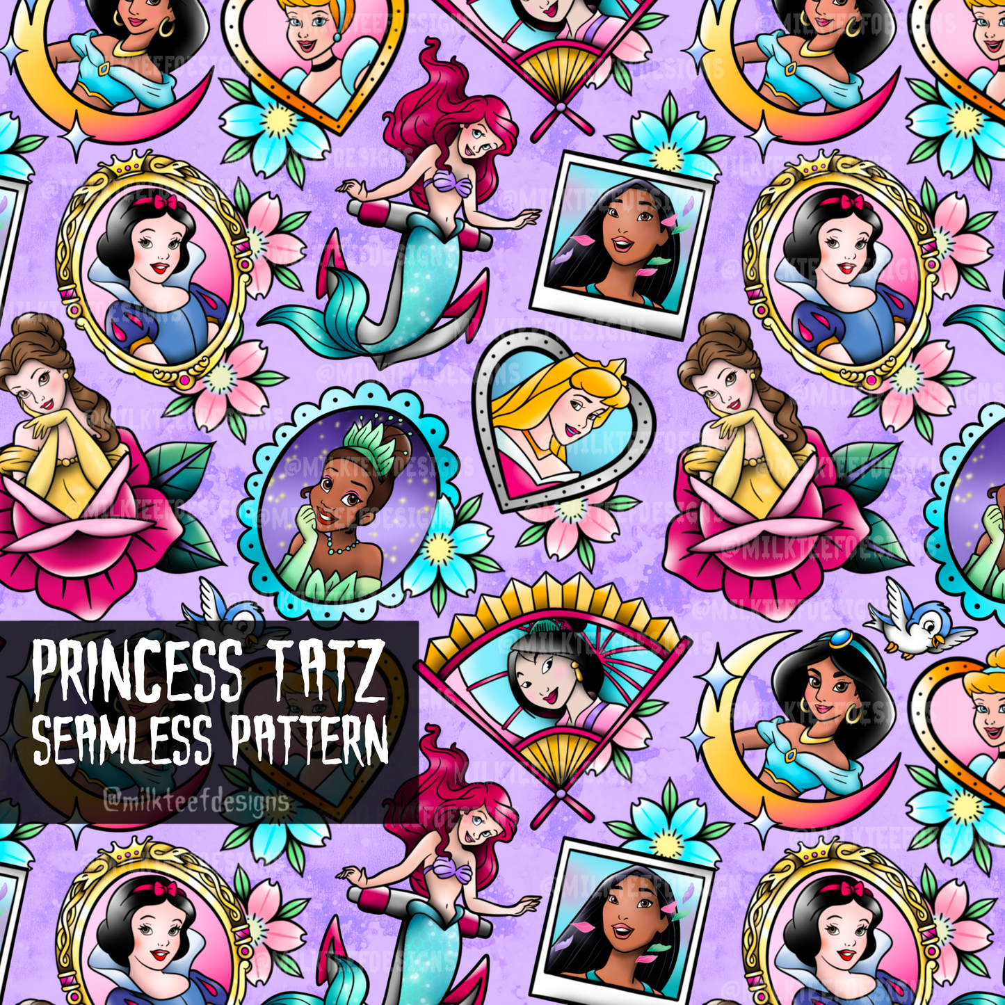 Princess Tatz / Seamless Pattern