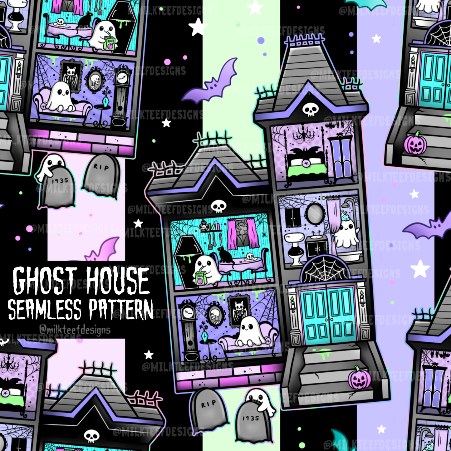 Ghost House / Seamless Pattern