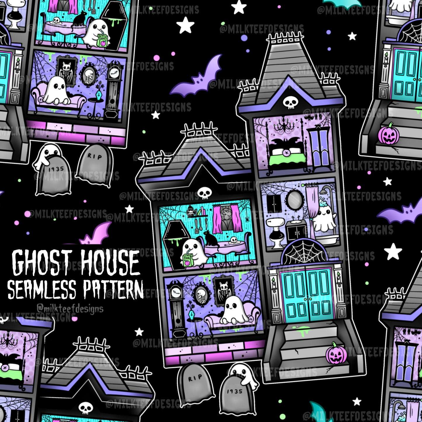 Ghost House / Seamless Pattern