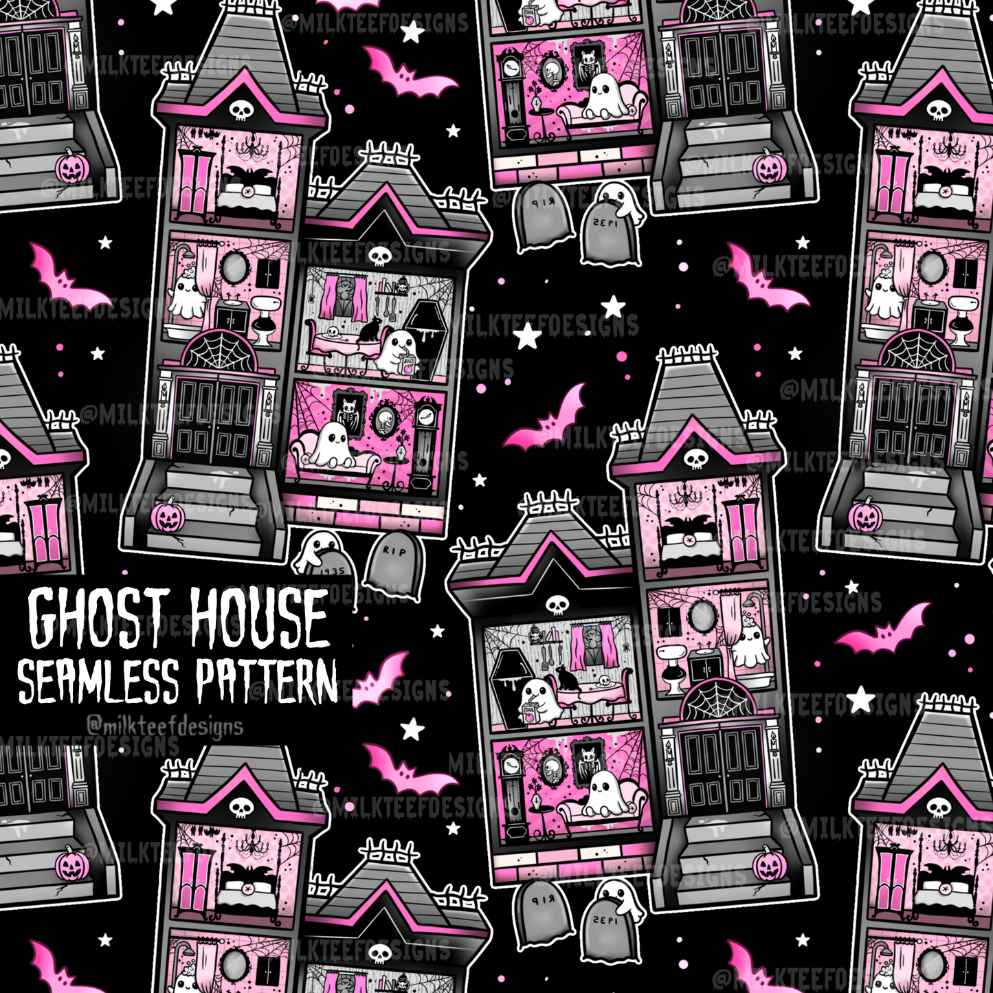 Ghost House / Seamless Pattern