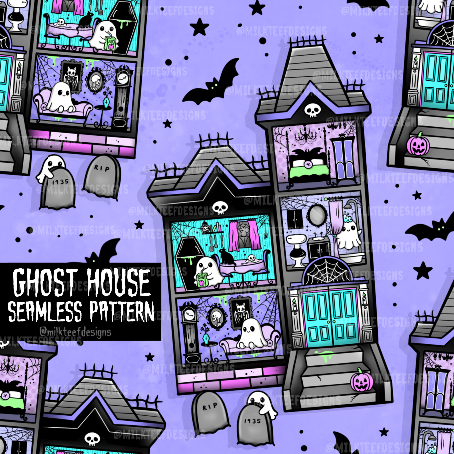 Ghost House / Seamless Pattern