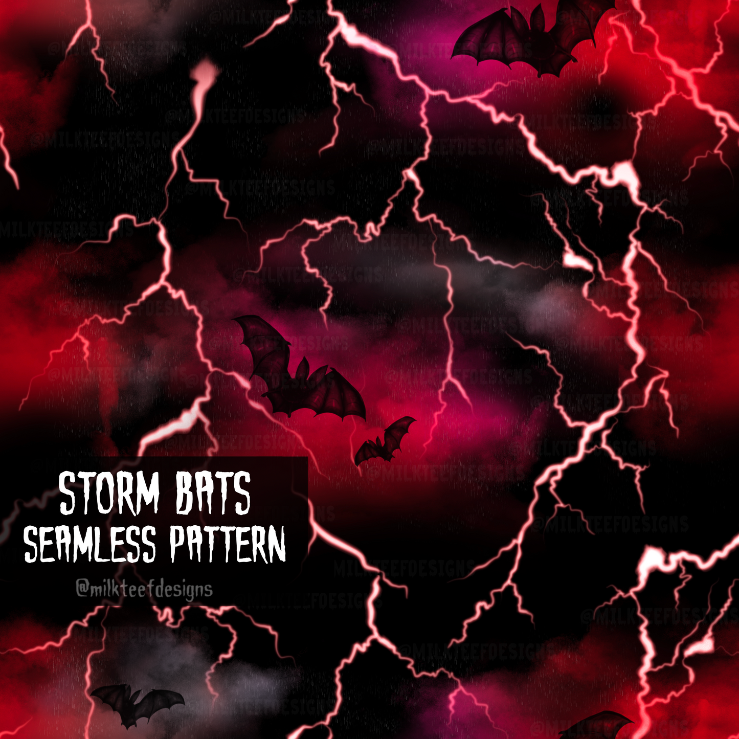 Storm Bats / Seamless Pattern