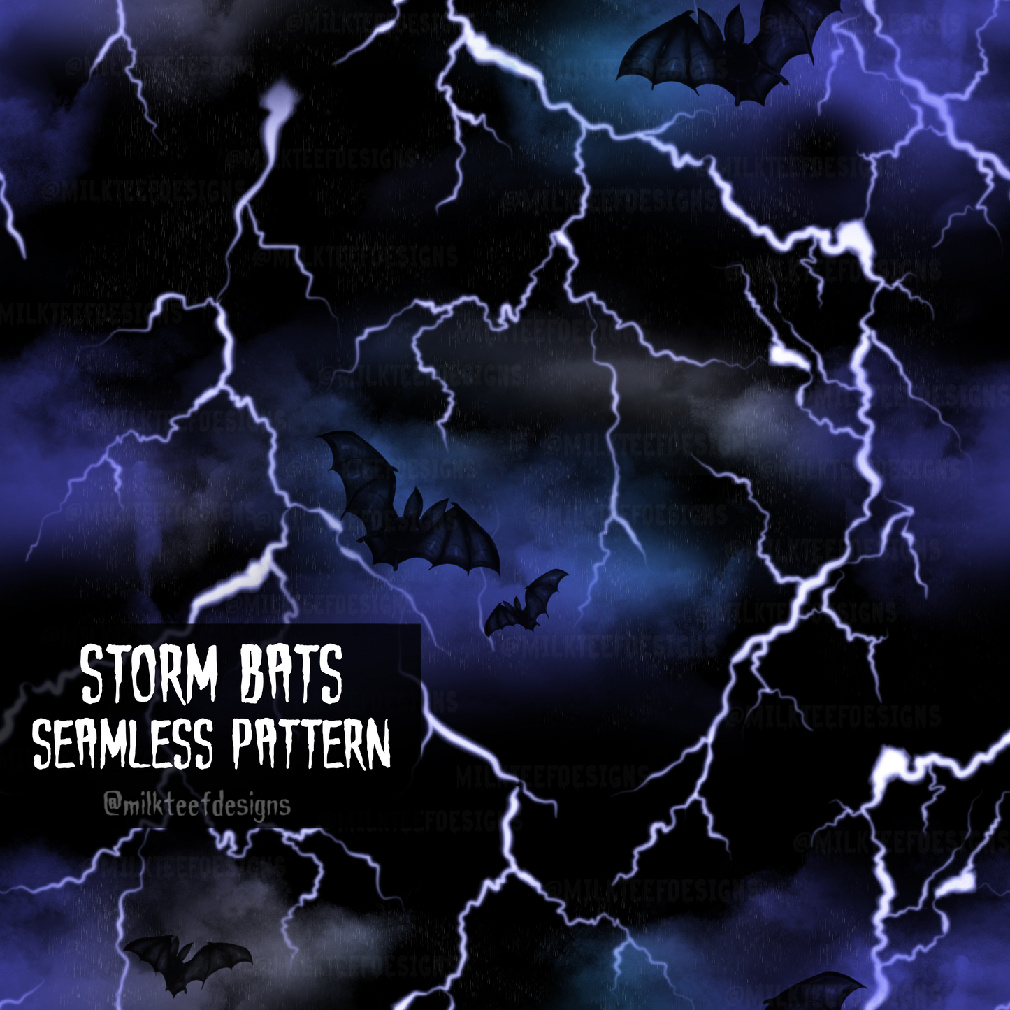 Storm Bats / Seamless Pattern