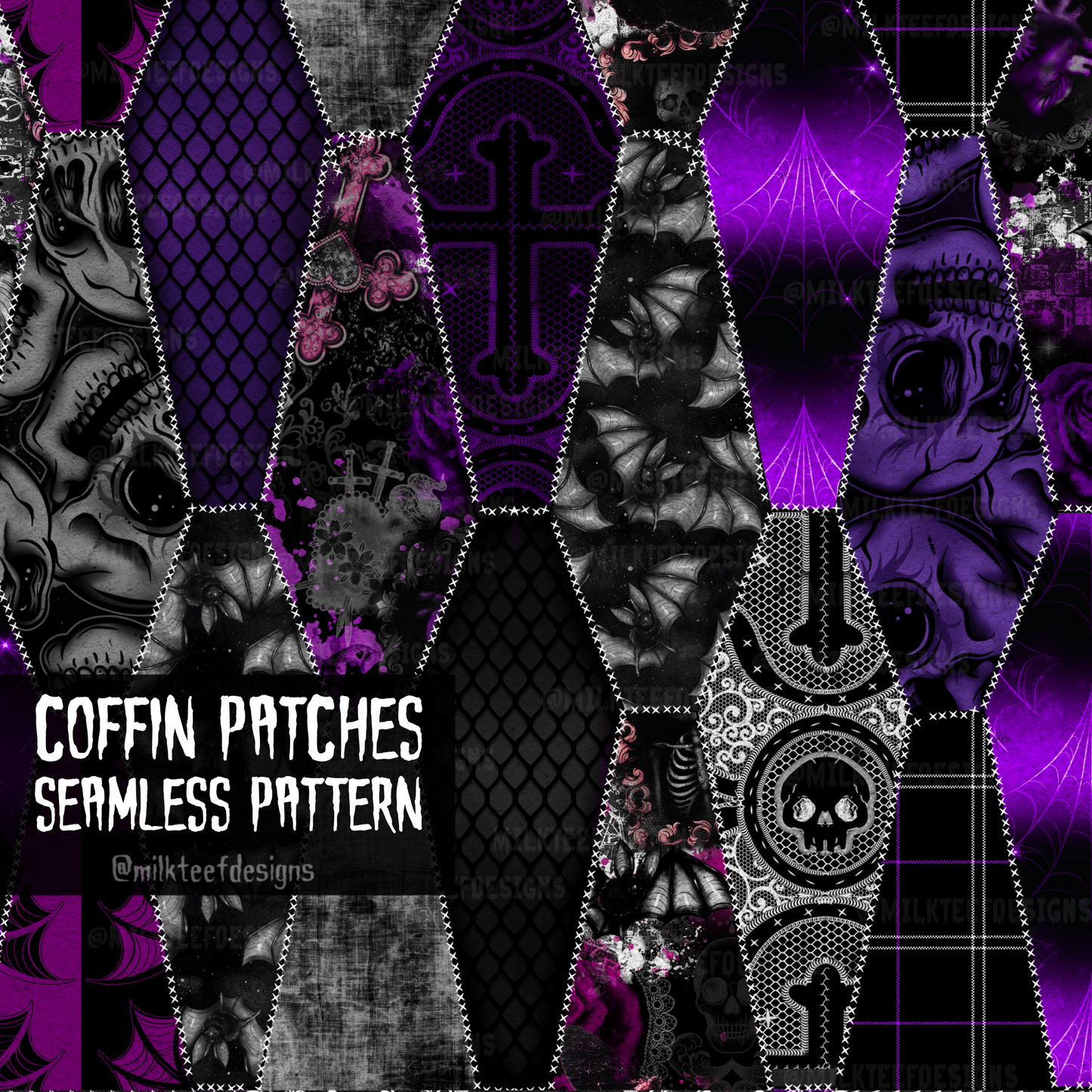 Coffin Patchwork / Seamless Pattern