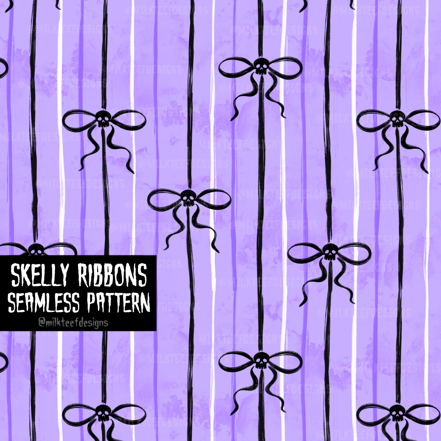 Skelly Ribbons / Seamless Pattern
